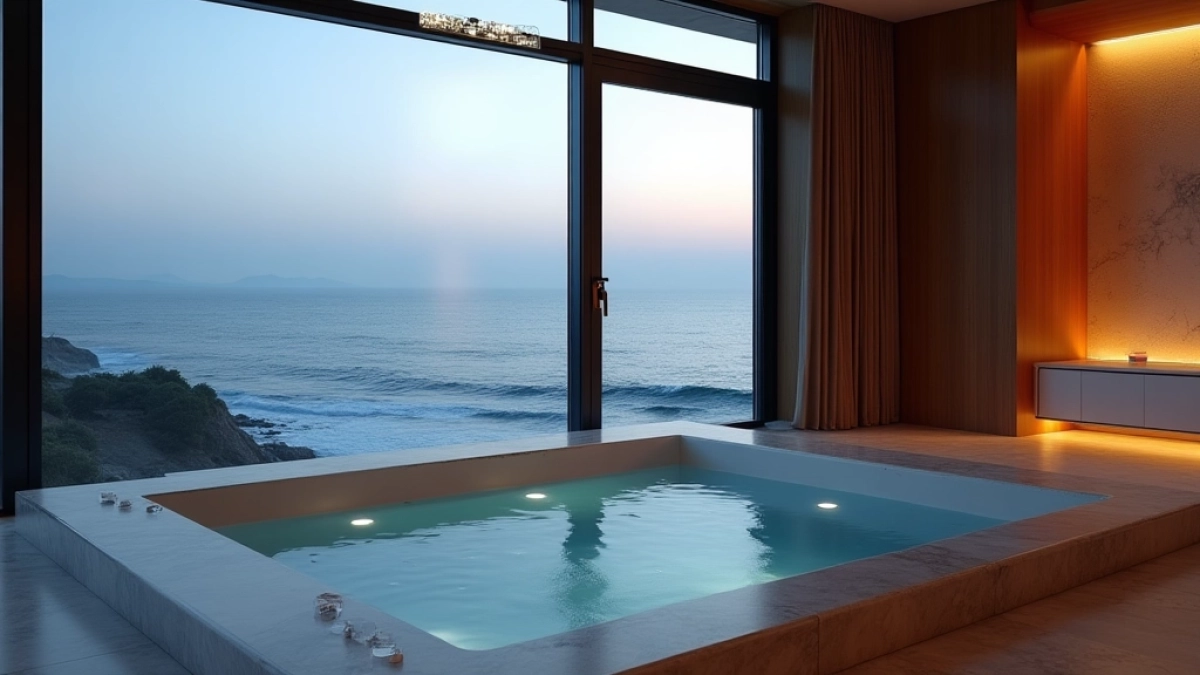 apartamenty z jacuzzi w pokoju nad morzem