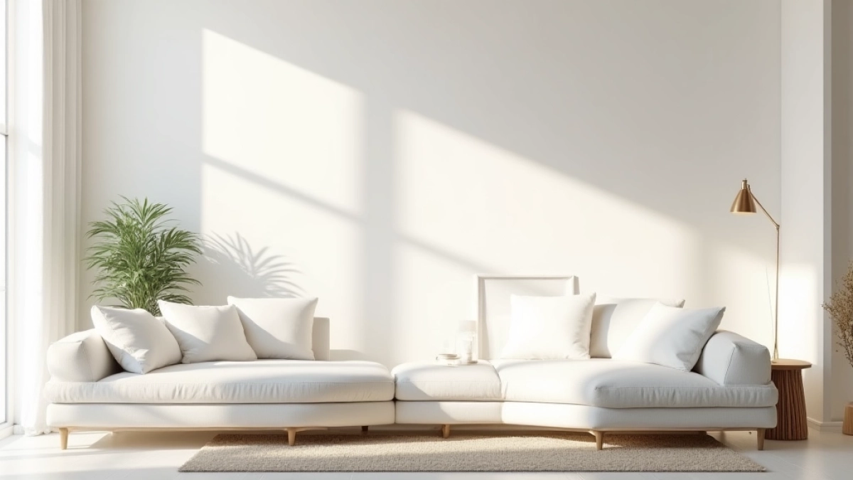 białe ściany w pokoju dziennym