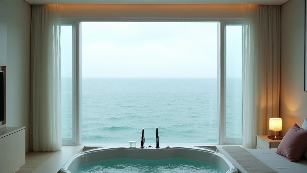 hotele z jacuzzi w pokoju nad morzem