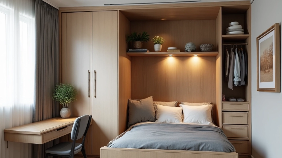 Meble do małego pokoju z szafą