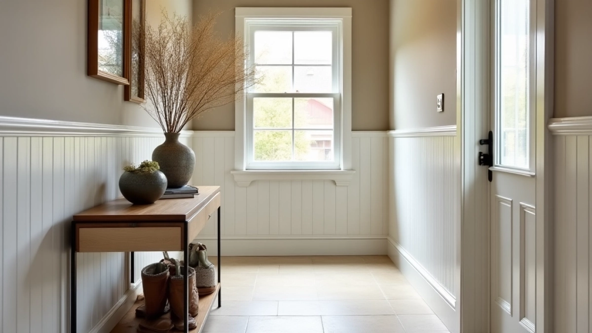 Nowoczesna boazeria w przedpokoju