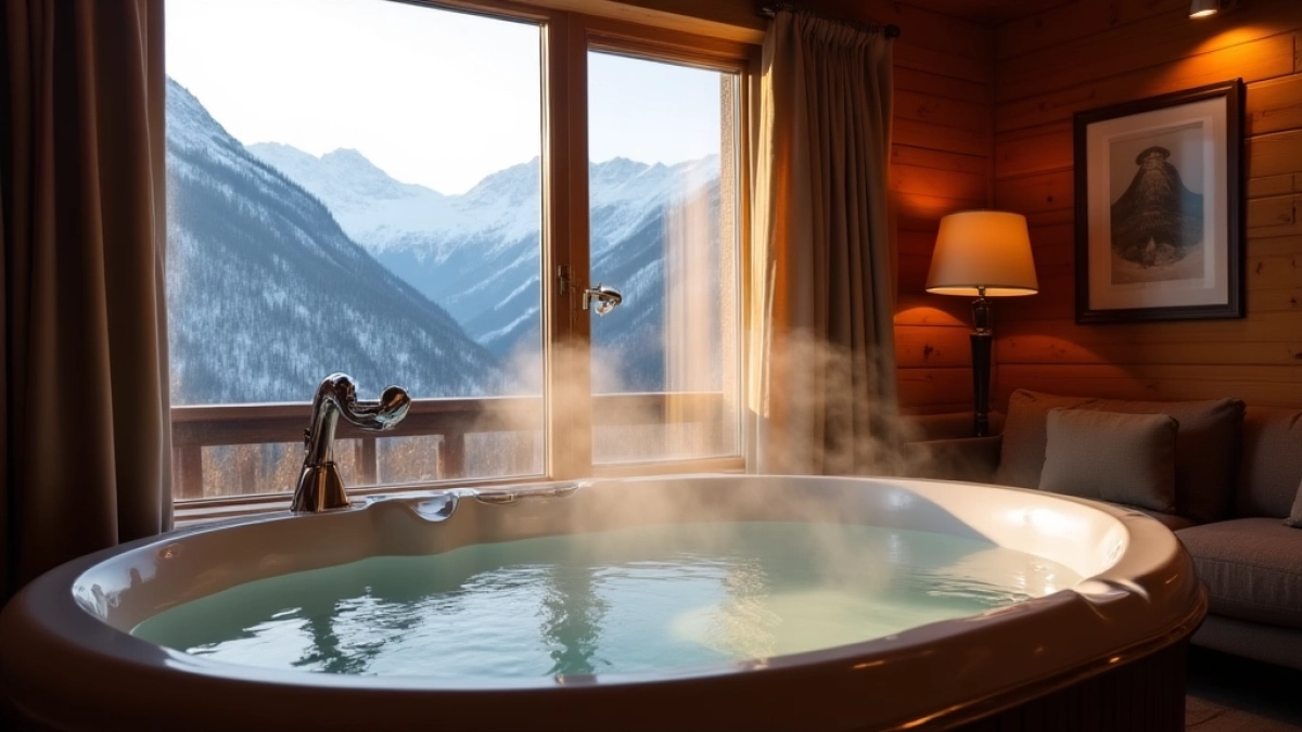 Romantyczny weekend dla dwojga z jacuzzi w pokoju w górach