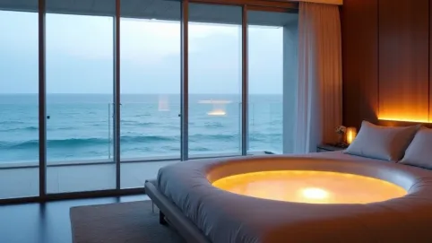 Apartament z jacuzzi w pokoju nad morzem