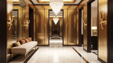 aranżacja przedpokoju glamour