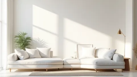 białe ściany w pokoju dziennym