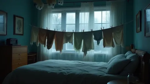 czy mozna spac w pokoju z praniem