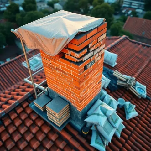 Remont komina nad dachem z cegły cena
