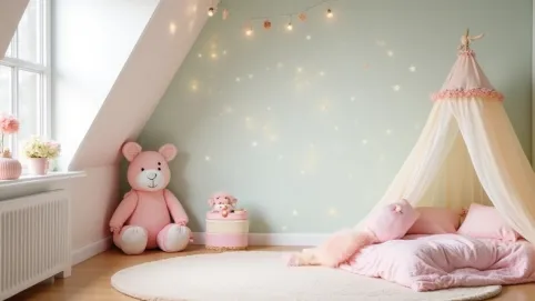 Tapeta na skosie w pokoju dziecka